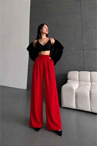 classy moda KADIN PANTALON KUMAŞ DABIL LUKS PANTALON CEP