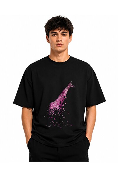 Inscriptie Tricou Unisex Bumbac Premium Casual " Girafa décor "