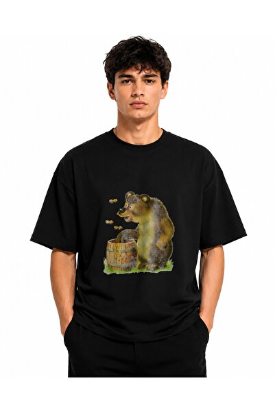 Inscriptie Tricou Unisex Bumbac Premium Casual " Urs la miere "