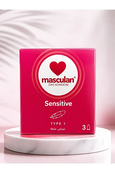 Masculan Condoms 3 Pcs Sensitive Type 1 --- مسكولان واقي ذكري3 حبة حساس تايب 1