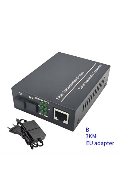 Choice4 3km B EU Gigabit Optical Media Converter 1000Mbps Single Fiber SC Por...