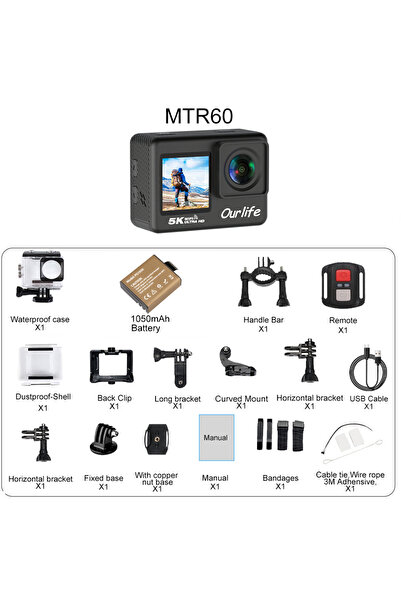 Choice7 NO Card MTR60 Ourlife 5K30FPS Action Camera 2.0'' Touch LCD 170° DVR ...