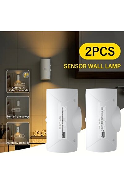 Choice 2PCS Warm White Rechargeable LED Night Light with Motion Sensor Wall L...