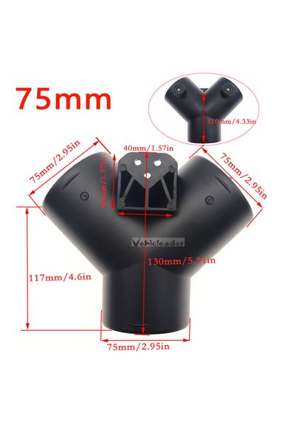 Choice Y-75MM 60/75mm Car Heater Air Vent Ducting Y Branch Heater Exhaust Con...