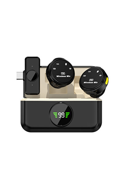 Choice Q8-Type-c Wireless Lavalier Microphone One-to-Two Magnetic Buckle For ...