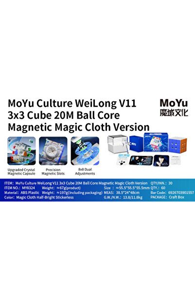 Choice1 20M Ball Core MagLev [Picube] MoYu Weilong WRM V11 20M Magic Speed WR...