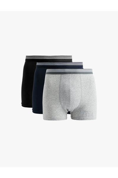 Koton Cotton 3-Piece Boxer Set with Rubber Detail