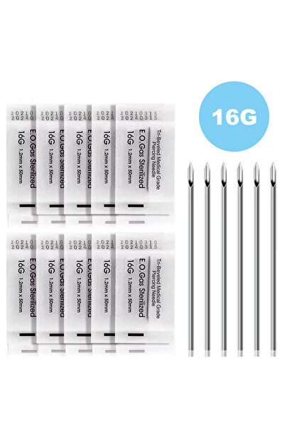 Choice14 5 قطع من إبر ثقب الجسم مقاس 16G، 100/50/5 قطع، 12G، 14G، 16G، 18G، 2...