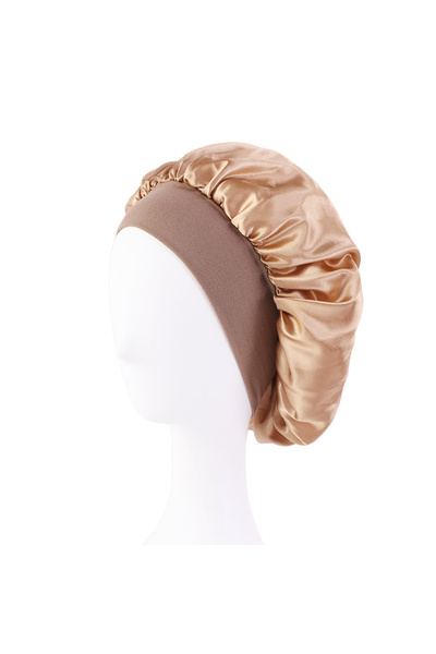 Choice3 Gold New Satin Wide Brim Nightcap Silky Bonnet Hair Wrap for Sleeping...