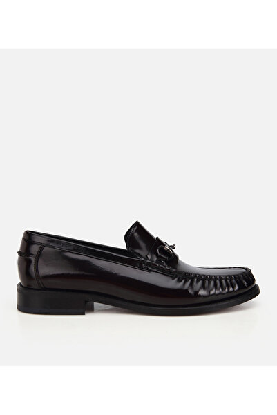 Hotiç Erkek Deri Bordo Toka Detaylı Klasik Loafer