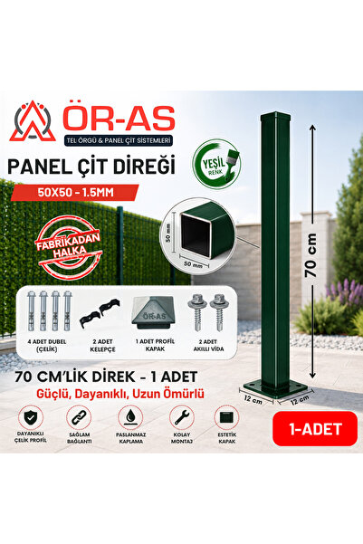 ÖR-AS TEL ÖRGÜ & PANEL ÇİT SİSTEMLERİ Panel Çit Direği Aksesuarlı-(-70cm-) Re...