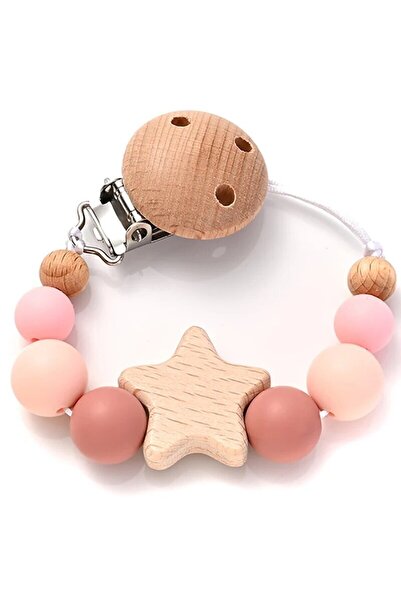 Choice5 Color 3 New Baby Pacifier Chain Clips Wood Pentagram Teether Silicone...