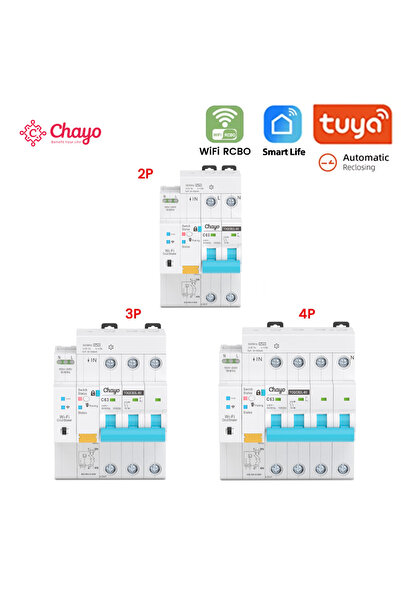 Choice قاطع دائرة كهربائية ذكي قابل للتعديل 2P 1-63A مع واي فاي ونظام تويا، م...