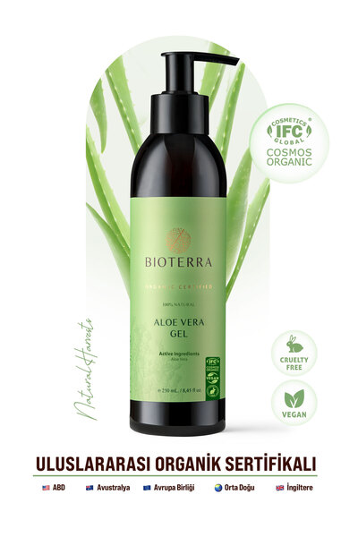 Bioterra Organic Aloe Vera Gel – Moisturizer for Face, Body and Hair 250 ml