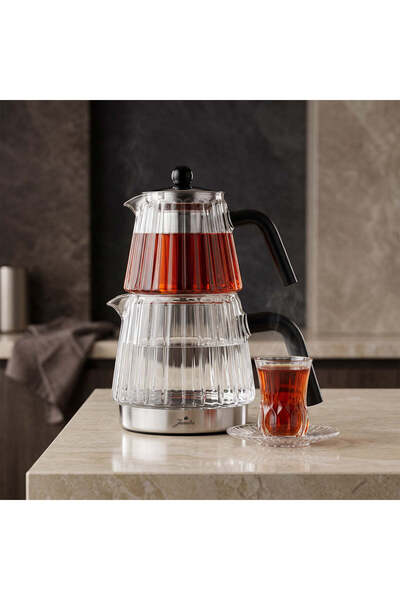 Jumbo Aura Glass İndüksiyon Tabanlı Çelik Çaydalık