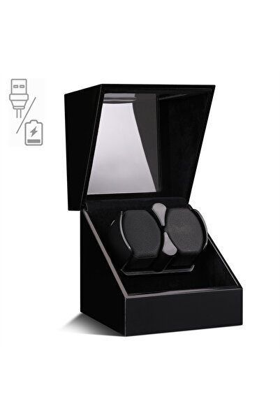 Choice M12011 Embers Luxry ساعة واحدة مع بطارية خشبية وصندوق ساعة هزاز أوتوما...