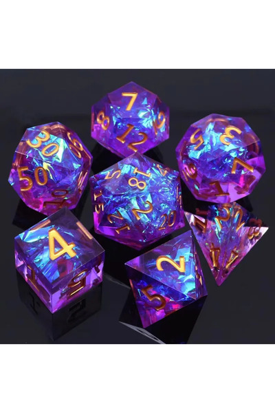 Choice19 Style-10 7PCS Resin Dices Set Multi-shape Sharp Polyhedron Mold Role...