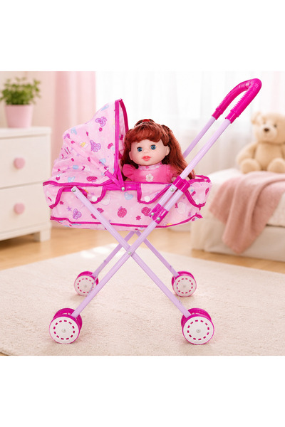 Salamandra Kids Комплект за количка със сатенена кукла, розов, SALAMANDRA KIDS ®