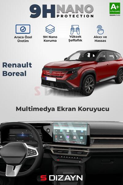 S Dizayn S-Dizayn Renault Boreal 9H Nano Multimedya Ekran Koruyucu (PARLAK) 2...