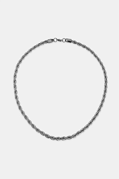 Crupt Studio 6mm X 55cm 316L Steel Rope Chain Silver Tone Men's Necklace
