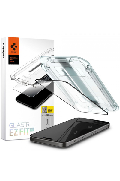 Apple Folie de protectie Ecran Spigen GlastR EZ FIT HD pentru iPhone 15, Stic...