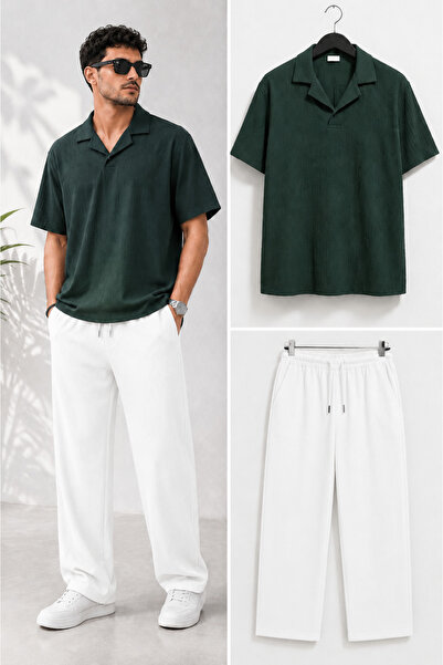 WENMİNG Men's Bürümcük T-Shirt Tracksuit Summer Casual Top and Bottom Set