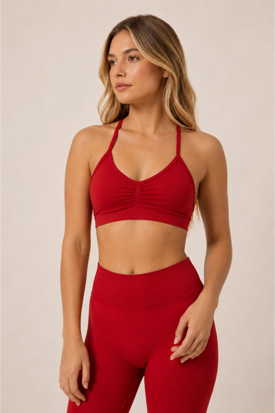 FOREVER MORE Kadın Dikişsiz Sporcu Sırt Detaylı Askılı Crop Büstiyer