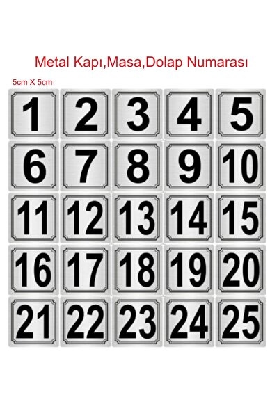 Outdoor One Silver Color Metal Door, Table, Cabinet Number 5X5 cm 25 Pieces (...