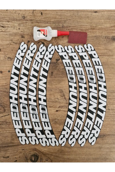 komauto Speedhunters Tire Lettering Sticker Emblem Stripe 3D 8Pcs