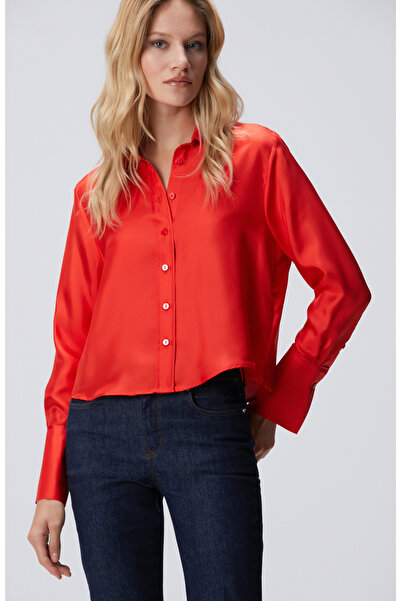 Network Limited Kırmızı İpek Twill Gömlek