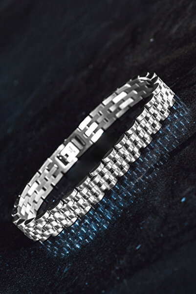 OSMANLI GÜMÜŞ Men's Steel Bracelet - Bukle Model Design Men's Bracelet