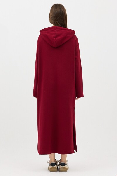 QANU Fermuarlı Sweatshirt Bordo