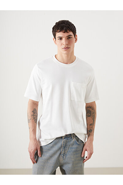 LC Waikiki Nevavm with a Difference Oval Collar Short Sleeve Men's T-Shirt