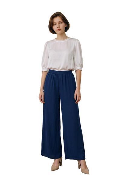 Generic Wide Leg Chiffon Palazzo Pants with Elastic Waistband, Flowy Design &...