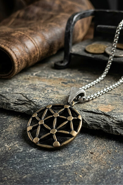 Begondio Geometric Pattern Handcrafted Stainless Steel Chain Men's Necklace