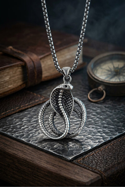 Begondio Cobra Snake Handcrafted Stainless Steel Chain Men's Necklace