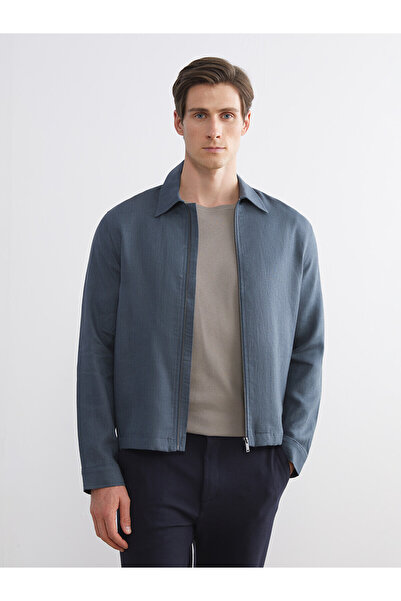 LC Waikiki Southblue Petrol Regular Fit 100% Linen Men's Jacket