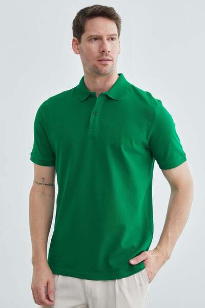 Fulla Moda Basic Polo Neck Pique T-Shirt