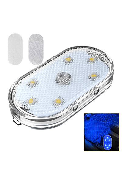 choice2 مصباح LED داخلي يعمل باللمس بمنفذ USB باللون الأزرق، مصباح سقف السيار...