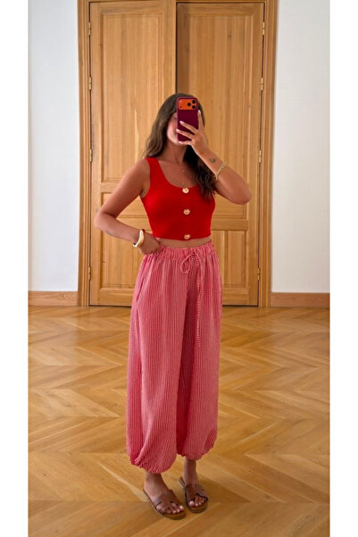 My Blog Red Gingham Shalwar Trousers - 261048