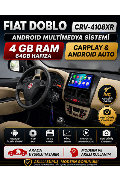 Carvocal Fiat Doblo Android Multimedya Sistemi (2011-2015) CRV-4108XR