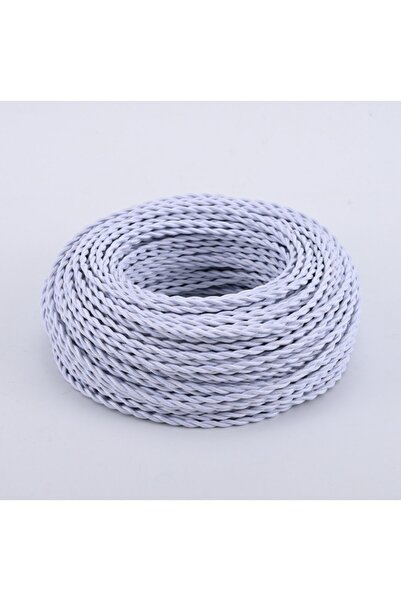 Choice9 10m WHITE 2*0.75mm Vintage Twisted Electrical Wire White Textile Cabl...