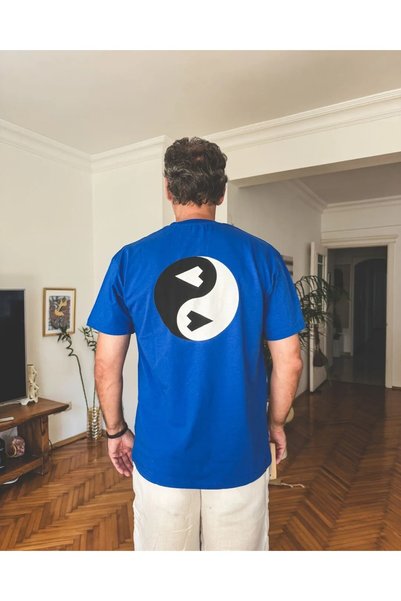destekar Siyah Beyaz Kalbim Oversize Tişört