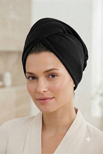 Bol Ticaret Tekstil Black Microfiber Hand Face Hairdresser Sports Towel Stain...