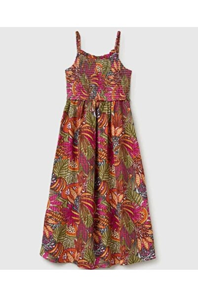 United Colors of Benetton Girl's Multi-Colored Bohemian Patterned Maxi Dress ...