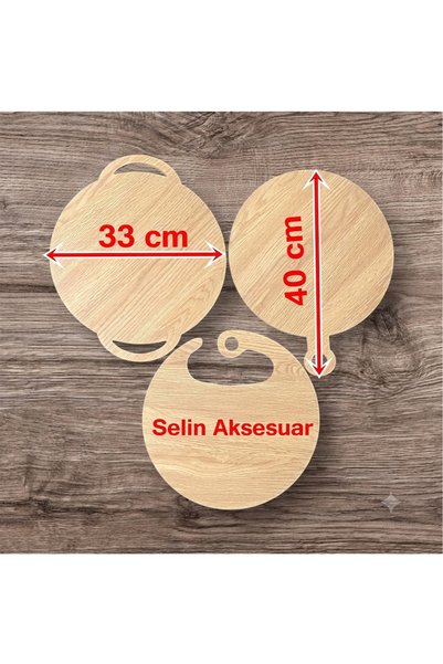 selinaksesuar Modern Design Handle Model Wooden Cutting Chopping Board and Presentation Board, Pizza Serving Plate