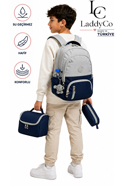 LaddyCo Suya Dayanıklı İlk Okul Çantası 3'lü Seti Unisex Çocuk İlkokul Çantas...