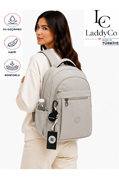 LaddyCo حقيبة ظهر مدرسية عصرية مقاومة للماء للجنسين 2300 بيج