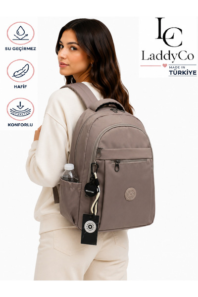 LaddyCo حقيبة ظهر مدرسية عصرية مقاومة للماء للجنسين 2300 مينك