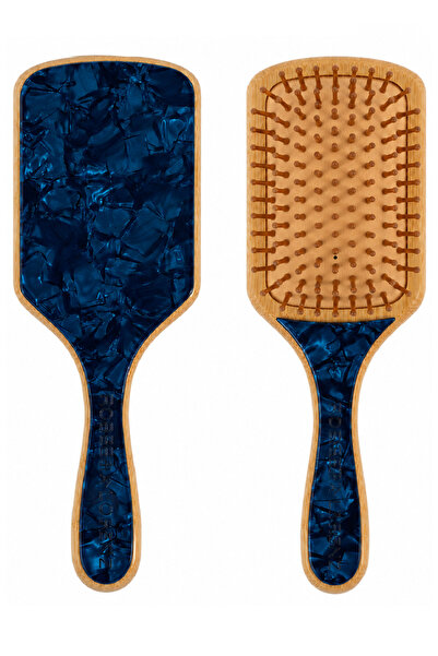 Roberta Lorenz Premium Navy Blue Pearlescent Acetate Bamboo Comb 25 cm